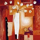 Orange Geometric Floral I